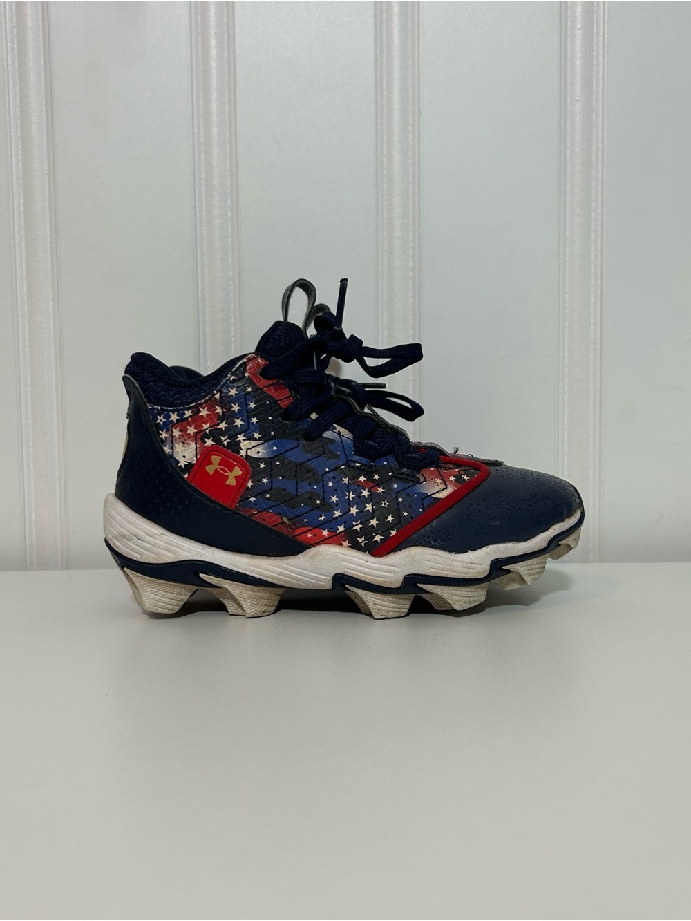 Under Armour Harper baseball Kids' Navy Red Star-Print Cleats
